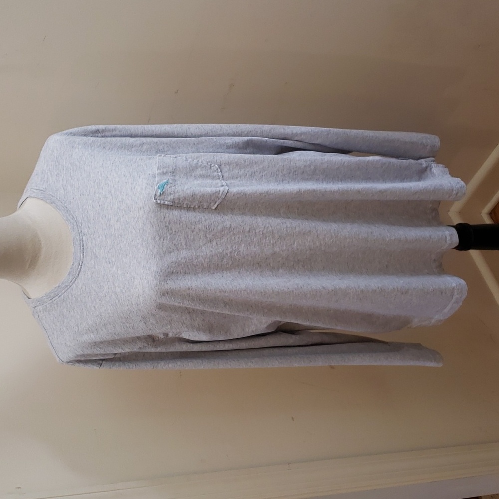 Tommy Bahama Men's Gray Long Sleeve, Cotton, Crew Neck T-Shirt, Size Extra Large